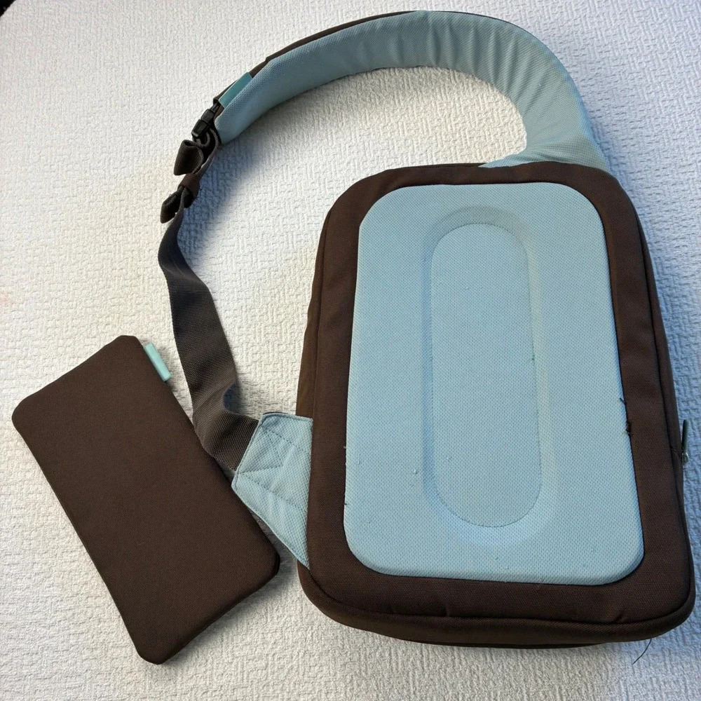 Belkin Brown Canvas Sling Backpack Crossbody Laptop Bag with Tech Pouch
